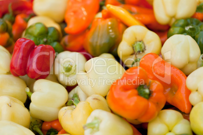 colorfull aromatic fresh bell pepper paprika on market
