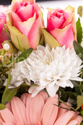 Bouquet of fresh pink and white flowers