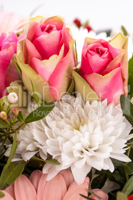 Bouquet of fresh pink and white flowers