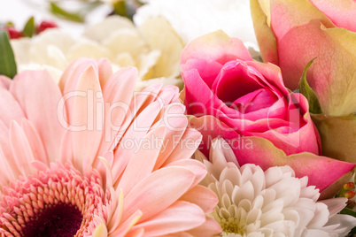 Bouquet of fresh pink and white flowers