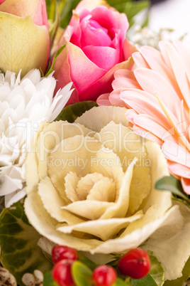 Bouquet of fresh pink and white flowers