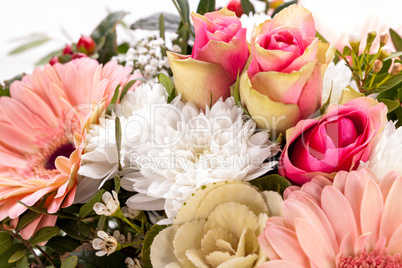 Bouquet of fresh pink and white flowers