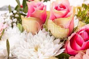 Bouquet of fresh pink and white flowers