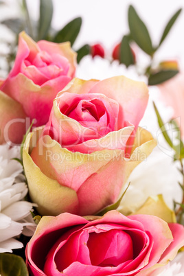 Bouquet of fresh pink and white flowers