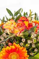 Vivid orange gerbera daisy in a bouquet