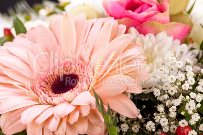 Bouquet of fresh pink and white flowers