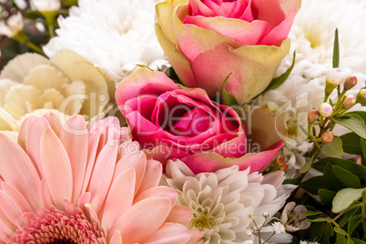 Bouquet of fresh pink and white flowers