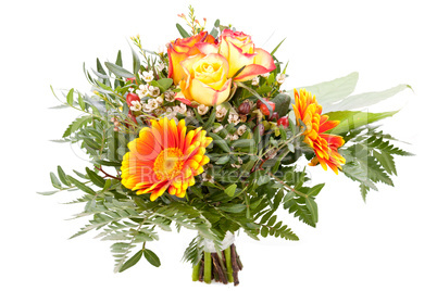 Vivid orange gerbera daisy in a bouquet