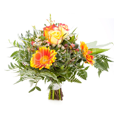 Vivid orange gerbera daisy in a bouquet