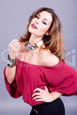 attractive young woman with jewelry