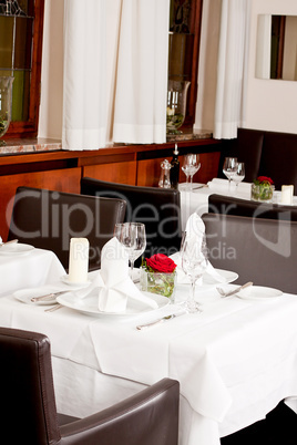 tables in restaurant decoration tableware empty dishware