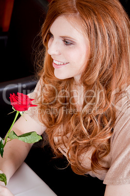 happy couple in restaurant romantic date