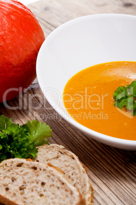 fresh tasty homemade pumpkin soup