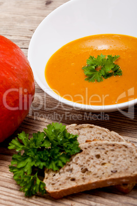 fresh tasty homemade pumpkin soup