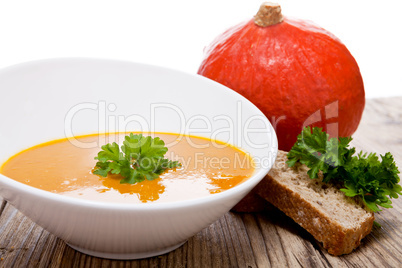 fresh tasty homemade pumpkin soup