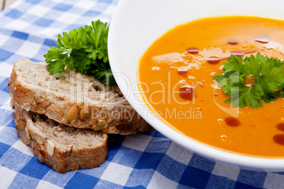 fresh tasty homemade pumpkin soup