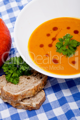 fresh tasty homemade pumpkin soup