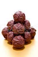 collection of different chocolate pralines truffels