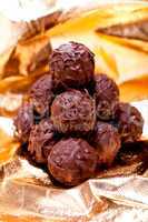 collection of different chocolate pralines truffels