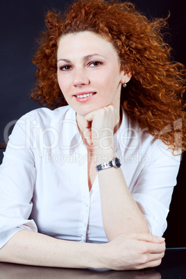 attractive young redhead woman portrait