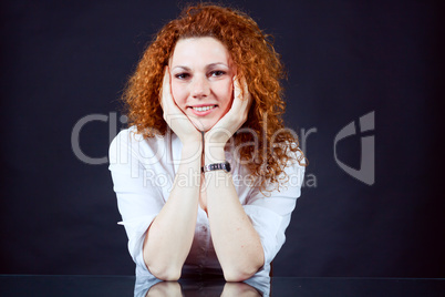 attractive young redhead woman portrait