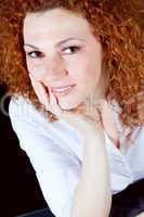 attractive young redhead woman portrait
