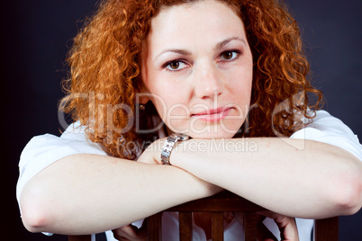 attractive young redhead woman portrait attractive young redhead woman portrait