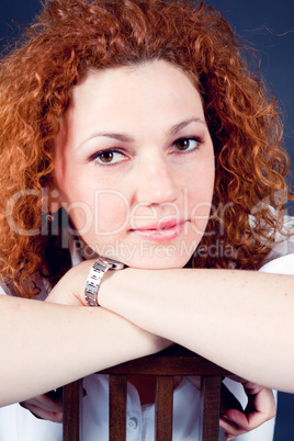 attractive young redhead woman portrait