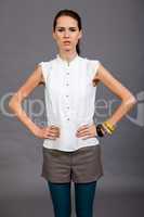 young attractive brunette woman in studio portrait