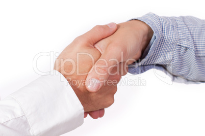business man handshake agreement closeup isolated