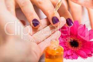 manicure making in beauty spa salon