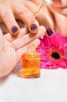 manicure making in beauty spa salon