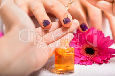 manicure making in beauty spa salon