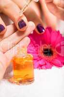 manicure making in beauty spa salon