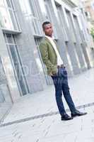 young successful african business man outdoor in summer