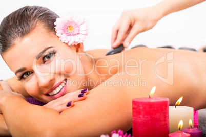 Beautiful woman having a back massage