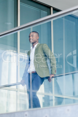 young successful african business man outdoor in summer