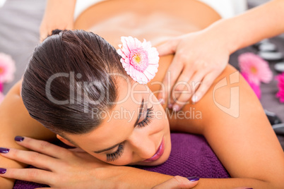 Beautiful woman having a back massage