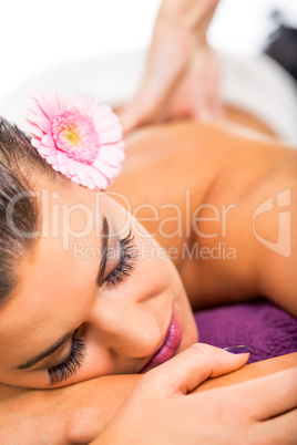 Beautiful woman having a back massage