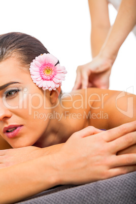 Beautiful woman having a back massage