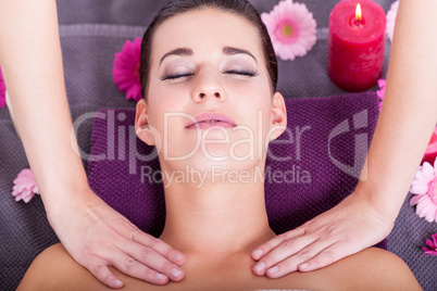 Woman having a relaxing facial massage