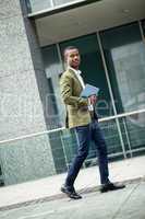 young successful african business man outdoor in summer