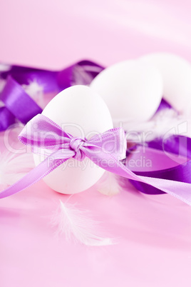 festive traditional easter egg decoration purple