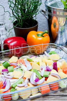 Fresh healthy Vegetables ready for cooking