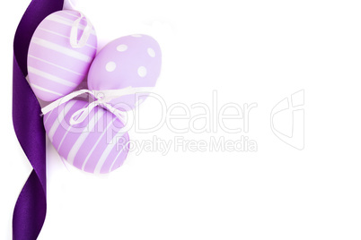 Easter background with three traditional eggs