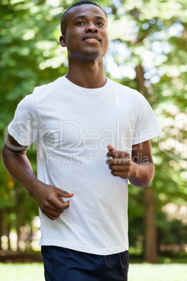 young african athletic runner jogger in park