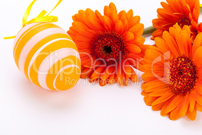 Colourful yellow decorated Easter eggs