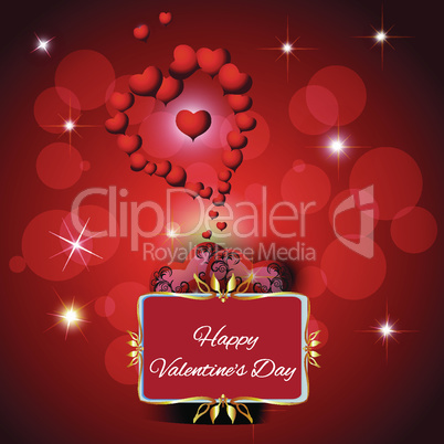 Festive red background with two hearts