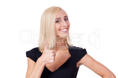 young attractive smiling business woman isolated