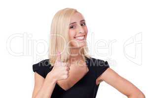 young attractive smiling business woman isolated